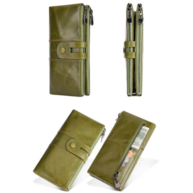 Retro Ladies RFID Wallet Leather Long Mobile Phone Bag(Green) - Antimagnetic RFID Package by PMC Jewellery | Online Shopping South Africa | PMC Jewellery | Buy Now Pay Later Mobicred