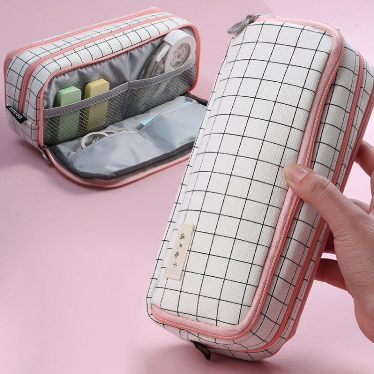 Angoo Double-Open Multi-Layer Stationery Pencil Case Multifunctional Cosmetic Bag(Palm Black And White) - Pen Holder by Angpoo | Online Shopping South Africa | PMC TechLife | Buy Now Pay Later Mobicred