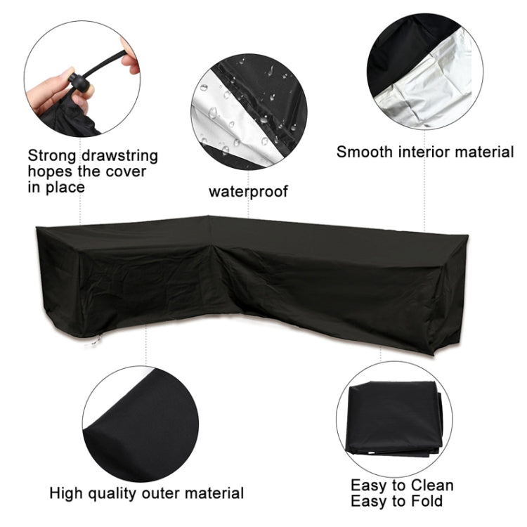 Outdoor Garden Furniture Corner Sofa Cover Dustproof Table Cover, Size: 300x300x98cm(Black) - Dust Covers by PMC Jewellery | Online Shopping South Africa | PMC Jewellery