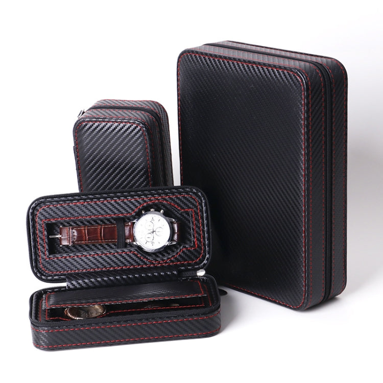 PU Leather Full Carbon Fiber Zipper Watch Bag Watch Storage Display Box, Style:  08 Watch Position - Watch Storages by PMC Jewellery | Online Shopping South Africa | PMC Jewellery | Buy Now Pay Later Mobicred