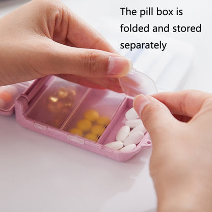 6 PCS C1617 Portable Dispensing Sealed Pill Box Wheat Straw Large-capacity Storage Box(Green) - Pill Boxes by PMC Jewellery | Online Shopping South Africa | PMC Jewellery