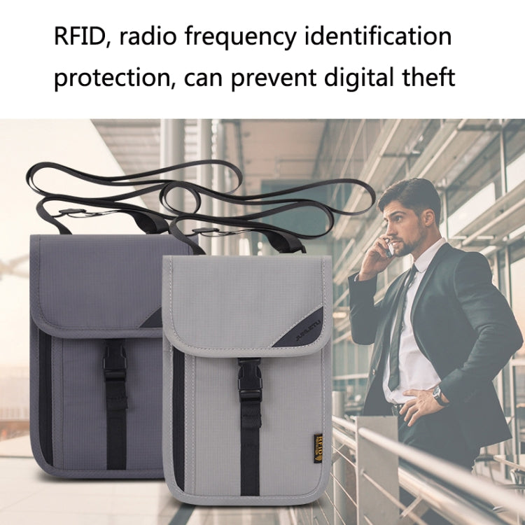 1062 Travel Passport Bag RFID Multi-Function Document Holder Hanging Neck Ticket Protective Case(Gray) - Antimagnetic RFID Package by PMC TechLife | Online Shopping South Africa | PMC TechLife | Buy Now Pay Later Mobicred