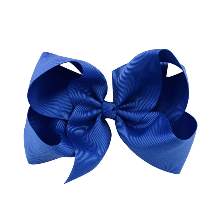 5 PCS 6 Inch Colorful Kids Girls Big Solid Ribbon Hair Bow Clips(6) - Head Bands by PMC Jewellery | Online Shopping South Africa | PMC Jewellery