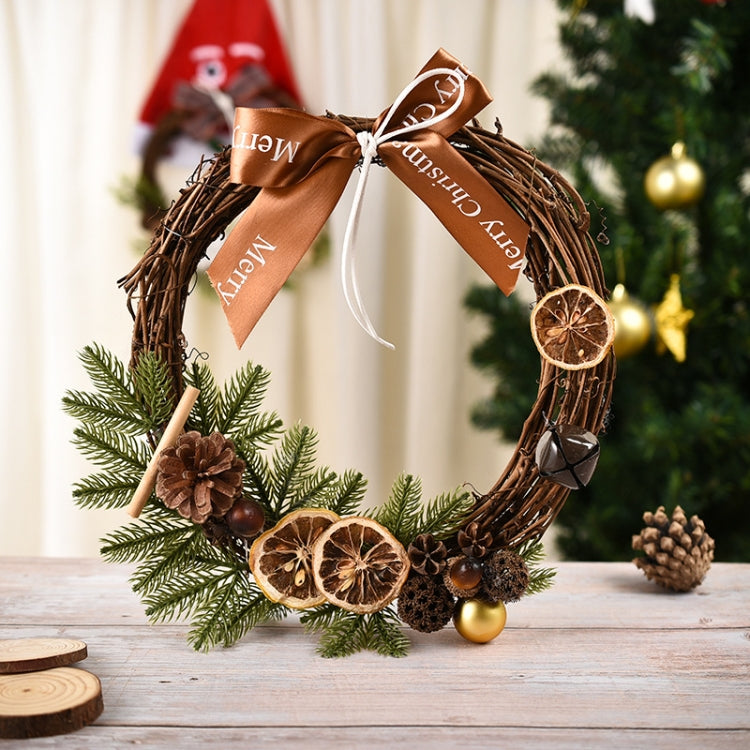 Christmas Decoration Wreath Garland Rattan Door Hanging, Specification: Lemon - Ornaments by PMC TechLife | Online Shopping South Africa | PMC TechLife