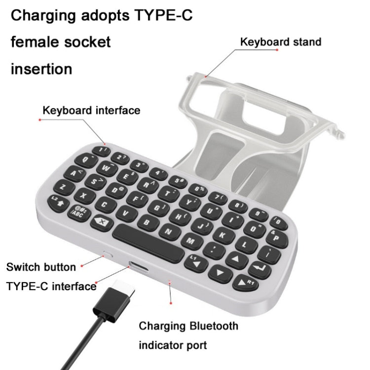 DOBE TP5-0556 Bluetooth Keyboard Wireless Gamepad With Headphone Jack For PS5(White) - free shipping - PMC TechLife - Order now!