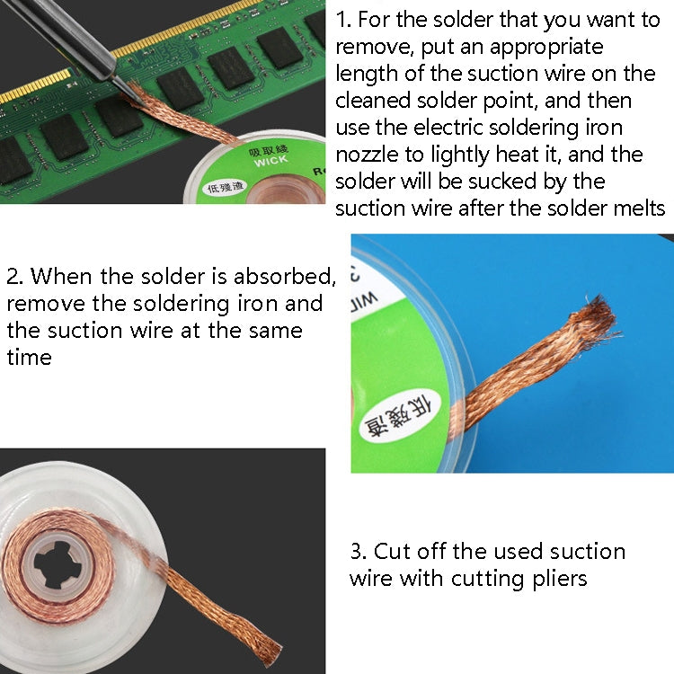 4 PCS Silk Wire Deficiency Tin With Low Residue Strip BGA To Remove Tin Welding Strip Electronic Maintenance Welding Material, Model: CP-3015 3.0mm x 1.5m - Welding Wire by PMC Jewellery | Online Shopping South Africa | PMC Jewellery