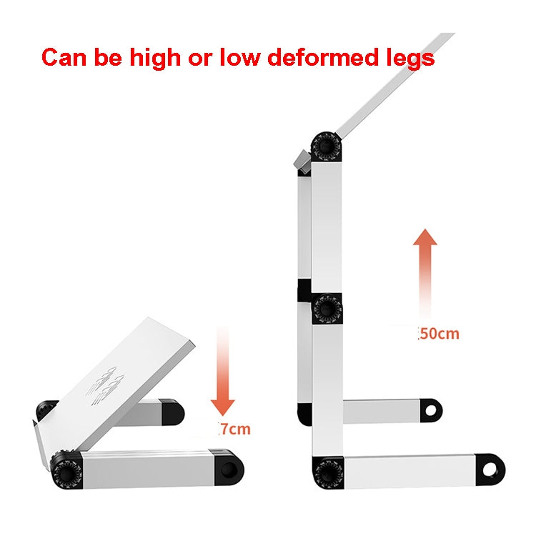 Oatsbasf Folding Computer Desk Laptop Stand Foldable Lifting Heightening Storage Portable Rack,Style: L02 White - Laptop Stand by Oatsbasf | Online Shopping South Africa | PMC Jewellery