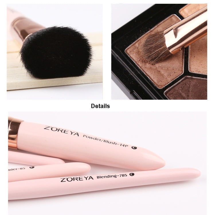 ZOREYA 7-In-1 Makeup Brush Set Brush Blush Brush Foundation Brush With Makeup Brush Bag(Old Blue) - Makeup Brushes by PMC Jewellery | Online Shopping South Africa | PMC Jewellery