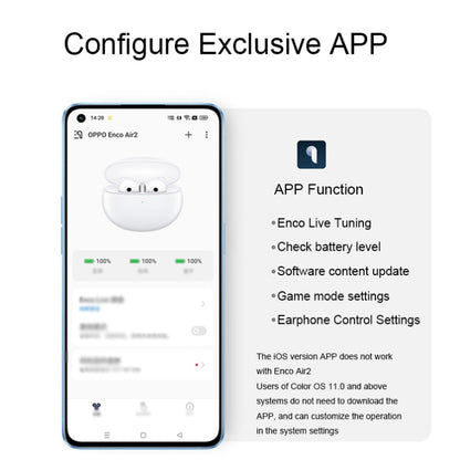 OPPO Enco Air2 Wireless Semi-in-ear AI Call Noise Reduction Music Sports Bluetooth Earphones(Blue) - Bluetooth Earphone by OPPO | Online Shopping South Africa | PMC Jewellery