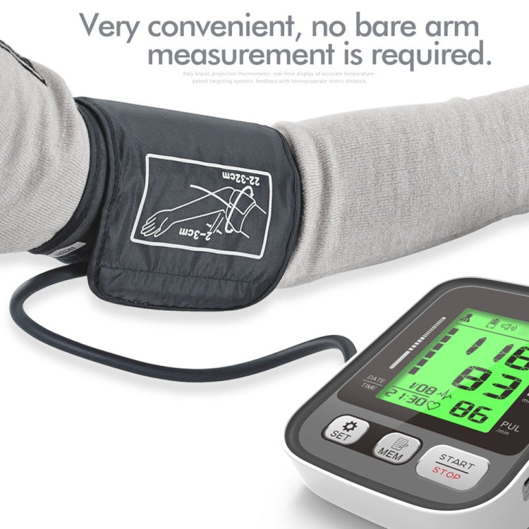 JZ-256A Tri-Color Backlight Automatic Upper Arm Sphygmomanometer Home Electronic Sphygmomanometer, Specification: 22-32cm(Voice Broadcast) - Sphygmomanometer by PMC Jewellery | Online Shopping South Africa | PMC Jewellery