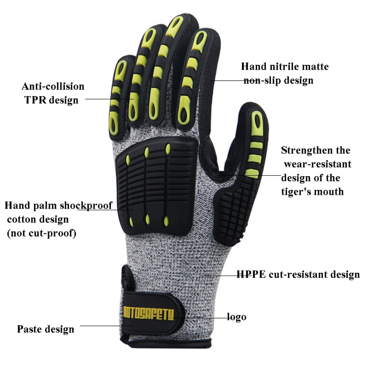 ROTOSAFETY RZT-HFZ20 Shock-Proof Anti-Smashing Anti-Cutting Anti-Collision Gloves TPR Mechanical Maintenance Fire Rescue Miners Mining Anti-Stab Gloves, Size: XL - Workplace Safety Supplies by PMC Jewellery | Online Shopping South Africa | PMC Jewellery