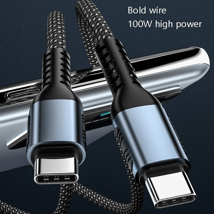 2m 100W PD Fast Charge Type-C Male to Male Data Sync Charging Braided Cable, Length: - USB-C & Type-C Cable by PMC Jewellery | Online Shopping South Africa | PMC Jewellery