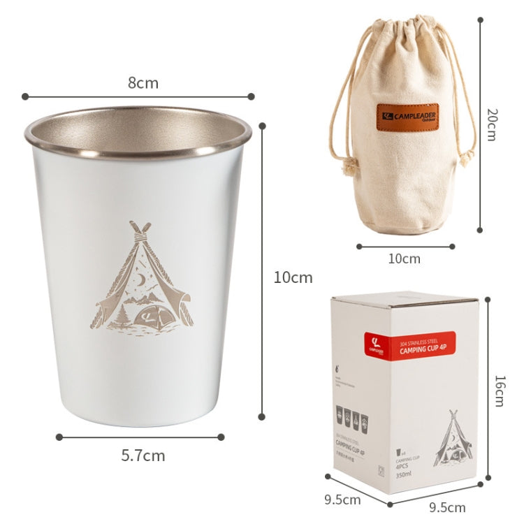 4 PCS / Set Outdoor Picnic Stainless Steel Cup With Storage Bag (Black) - Cookwares & Tablewares by PMC Jewellery | Online Shopping South Africa | PMC Jewellery