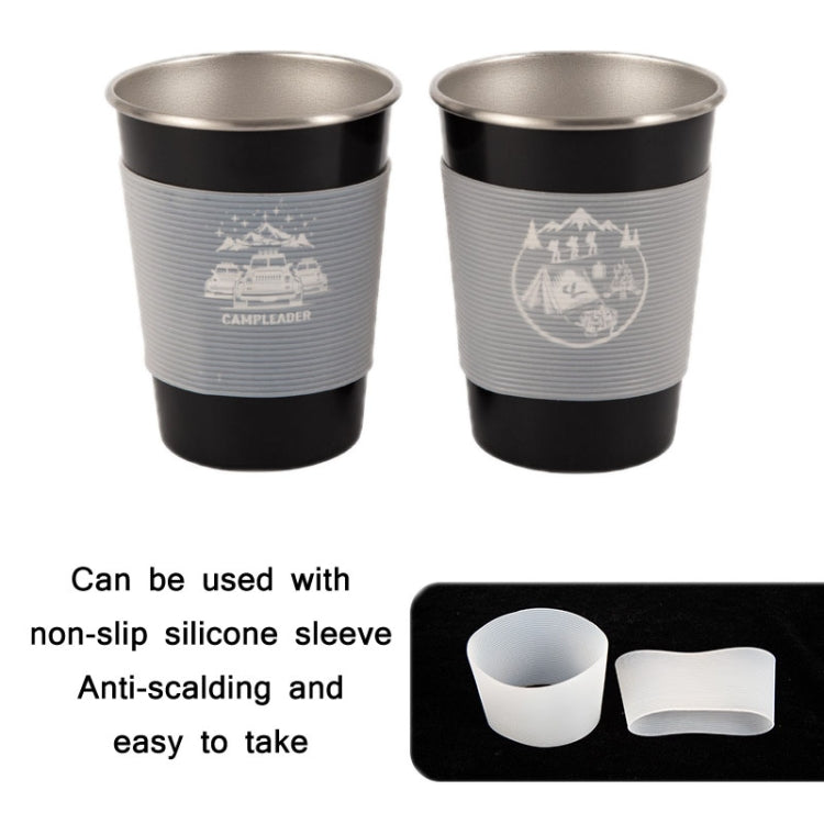 4 PCS / Set Outdoor Picnic Stainless Steel Cup With Storage Bag (Black) - Cookwares & Tablewares by PMC Jewellery | Online Shopping South Africa | PMC Jewellery