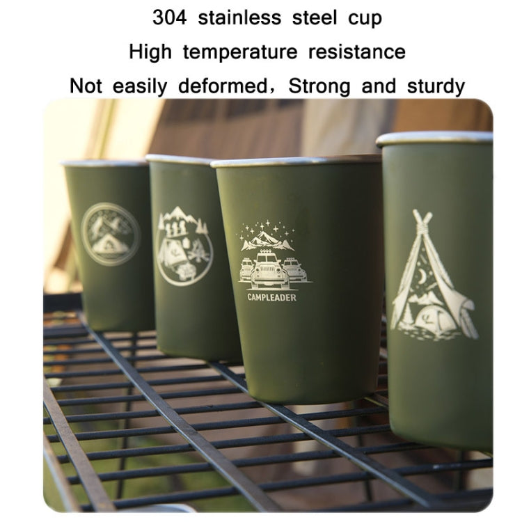 4 PCS / Set Outdoor Picnic Stainless Steel Cup With Storage Bag (Black) - Cookwares & Tablewares by PMC TechLife | Online Shopping South Africa | PMC TechLife