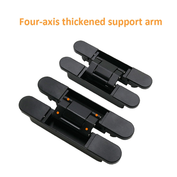 Three-Dimensional Adjustable Cross Hinge Folding Door Concealed Hinge, Specification: No. 3 Dumb Black 80kg - Furniture Accessories by PMC TechLife | Online Shopping South Africa | PMC TechLife