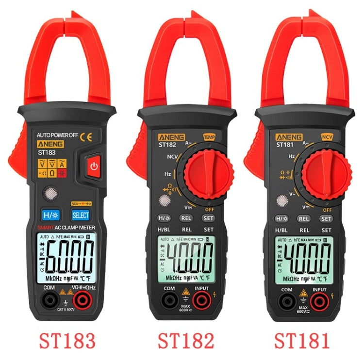 ANENG Intelligent Digital Backlit Clamp-On High-Precision Multimeter, Specification: ST182 with Temp Measurement - Digital Multimeter by ANENG | Online Shopping South Africa | PMC Jewellery | Buy Now Pay Later Mobicred