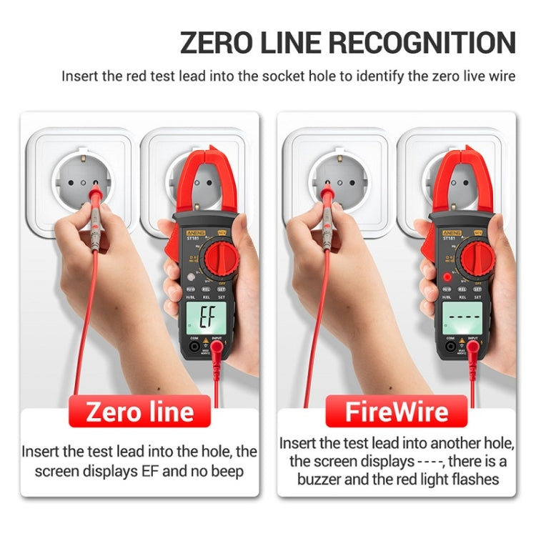 ANENG Intelligent Digital Backlit Clamp-On High-Precision Multimeter, Specification: ST182 with Temp Measurement - Digital Multimeter by ANENG | Online Shopping South Africa | PMC Jewellery | Buy Now Pay Later Mobicred