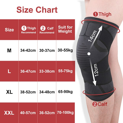 Pressurized Tape Knit Sports Knee Pad, Specification: XXL (Black) - Sports Safety by PMC Jewellery | Online Shopping South Africa | PMC Jewellery