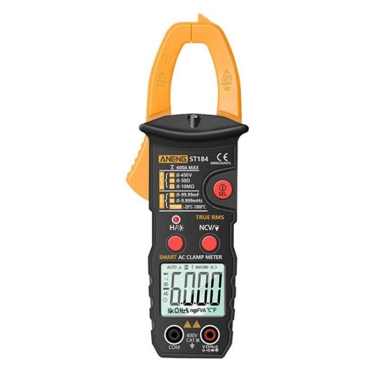 ANENG ST184 Automatically Identify Clamp-On Smart Digital Multimeter(Yellow) - Digital Multimeter by ANENG | Online Shopping South Africa | PMC Jewellery | Buy Now Pay Later Mobicred