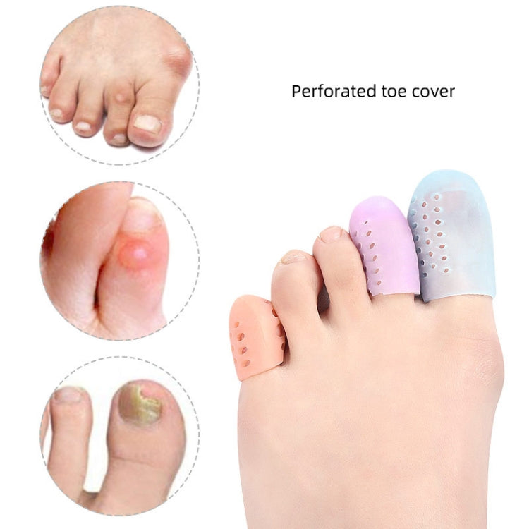 10 Pairs With Hole Toe Set High Heels Anti-Wear Anti-Pain Toe Protective Cover, Size: XS(Blue) - Corrector by PMC Jewellery | Online Shopping South Africa | PMC Jewellery