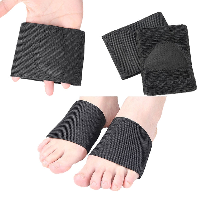 2 Pairs Flat Foot Bow Support Half Pad Elastic Bandage Foot Pad(Black L (43-46 Yards)) - Corrector by PMC Jewellery | Online Shopping South Africa | PMC Jewellery