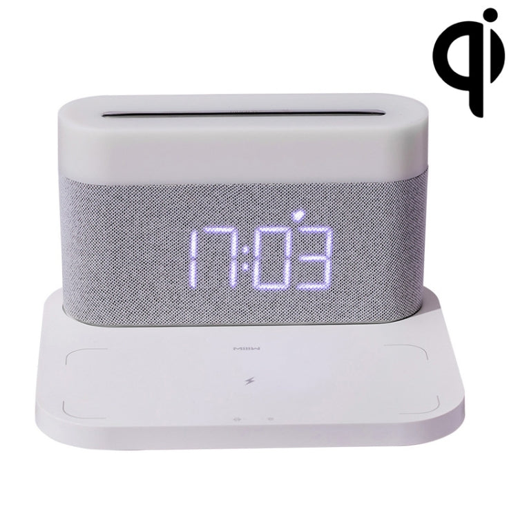 S26 3 in 1 Mobile Phone Wireless Charger with Clock & Night Light(White) - Wireless Charger by PMC Jewellery | Online Shopping South Africa | PMC Jewellery