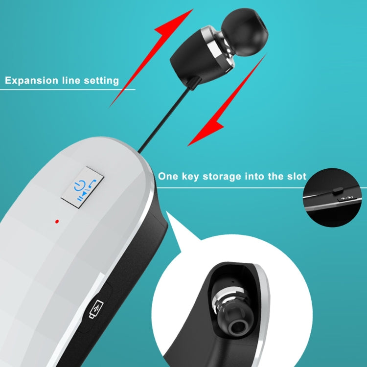 Telescopic Neck-Mounted Folding Bluetooth Earphone(White) - Neck-mounted Earphone by PMC TechLife | Online Shopping South Africa | PMC TechLife