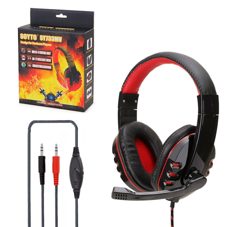 Soyto SY733MV Gaming Computer Headset For PS4 (Black Red) - Multimedia Headset by Soyto | Online Shopping South Africa | PMC Jewellery