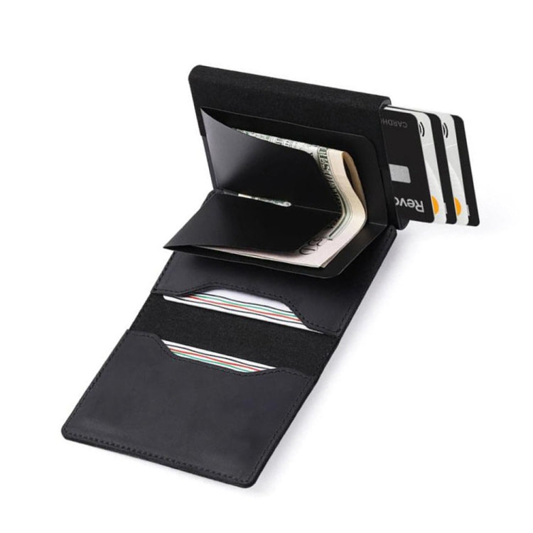 Anti-Theft Positioning Wallet Men Card Holder Mini Wallets For Airtag(Cowhide Dark Brown) - Wallet Series by PMC Jewellery | Online Shopping South Africa | PMC Jewellery