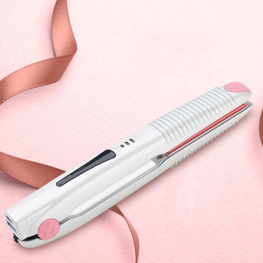 2 In 1 Electric Splint Hair Curling Wireless Hair Straightener(Pearl White) - Hair Curler by PMC Jewellery | Online Shopping South Africa | PMC Jewellery