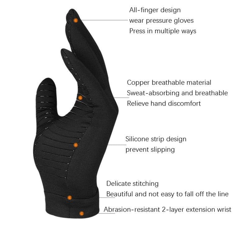 Copper Fiber Pressure Sports Fitness Anti-Slip Gloves, Size: L - Safety Gloves by PMC Jewellery | Online Shopping South Africa | PMC Jewellery