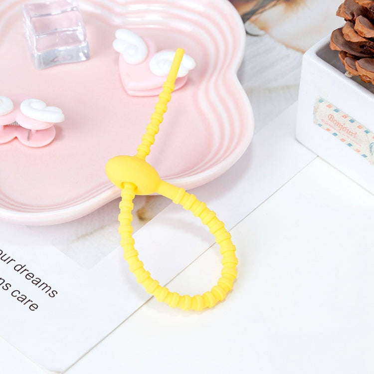 20 PCS Silicone Data Cable Storage Strap Cable Organizer(Yellow) - Cable Organizer by PMC TechLife | Online Shopping South Africa | PMC TechLife | Buy Now Pay Later Mobicred