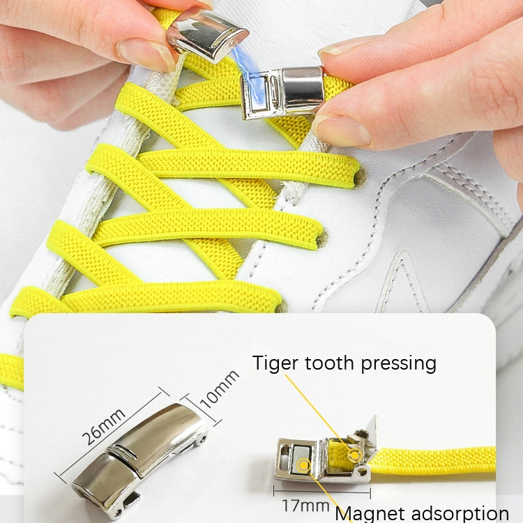 SLK28 Metal Magnetic Buckle Elastic Free Tied Laces, Style: White Magnetic Buckle - shoelaces by PMC Jewellery | Online Shopping South Africa | PMC Jewellery