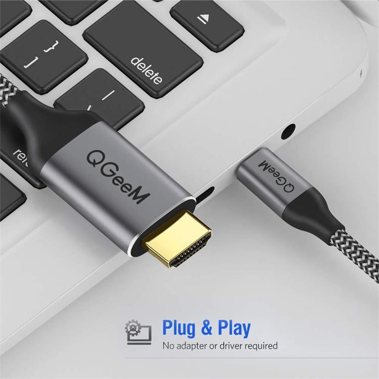 QGeeM QG-UA09 Type-C To HDMI Cable, Length: 3m - Cable by PMC Jewellery | Online Shopping South Africa | PMC Jewellery