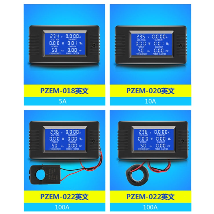 Peacefair English Version Multifunctional AC Digital Display Power Monitor, Specification: 10A - Current & Voltage Tester by Peacefair | Online Shopping South Africa | PMC TechLife | Buy Now Pay Later Mobicred