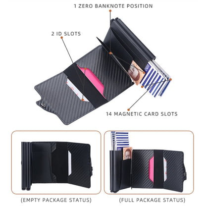 Baellerry K9172 RFID Double Aluminum Box Card Holder Automatic Pop-up Card Holder(Brown) - Antimagnetic RFID Package by Baellerry | Online Shopping South Africa | PMC Jewellery | Buy Now Pay Later Mobicred