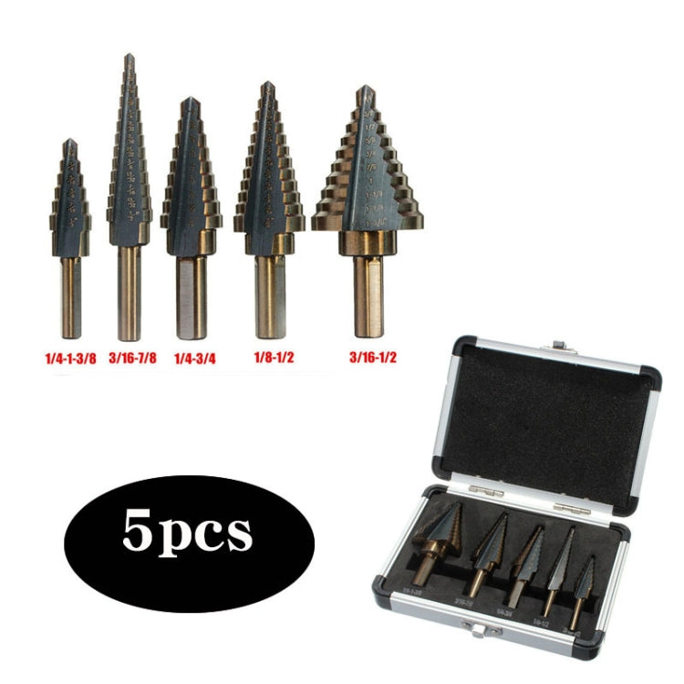 Pagoda Drill Bit High Speed Steel Opener Triangle Handle Stairs Drill Bit(5 In 1 Boxed) - Drill & Drill Bits by PMC Jewellery | Online Shopping South Africa | PMC Jewellery