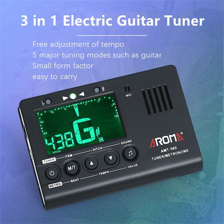 ROM Electronic Metronome Rhythm Acoustic Guitar Tuner(AMT-560) - Stringed Instruments by PMC Jewellery | Online Shopping South Africa | PMC Jewellery