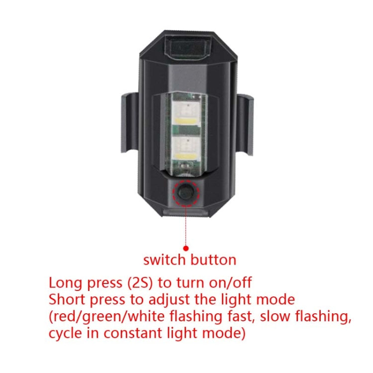 Bicycle Night Ride Warning Light Motorcycle Airplane Light UAV USB Charging Night Light(Black) - Taillights by PMC TechLife | Online Shopping South Africa | PMC TechLife
