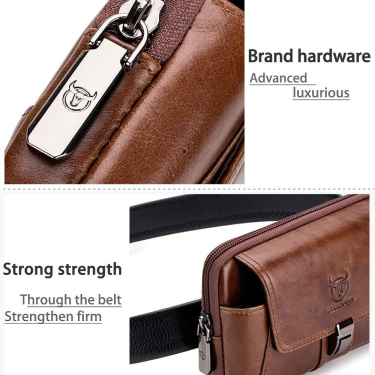 BULL CAPTAIN Multifunctional Leather Mobile Phone Small Waist Bag For Men(Horizontal Brown) - Wallets by BULL CAPTAIN | Online Shopping South Africa | PMC Jewellery | Buy Now Pay Later Mobicred