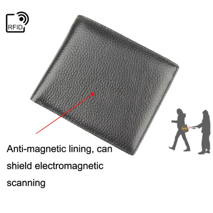 K-8018 RFID Anti-theft First Layer Cowhide Coin Purse Men Wallet - Antimagnetic RFID Package by PMC Jewellery | Online Shopping South Africa | PMC Jewellery | Buy Now Pay Later Mobicred