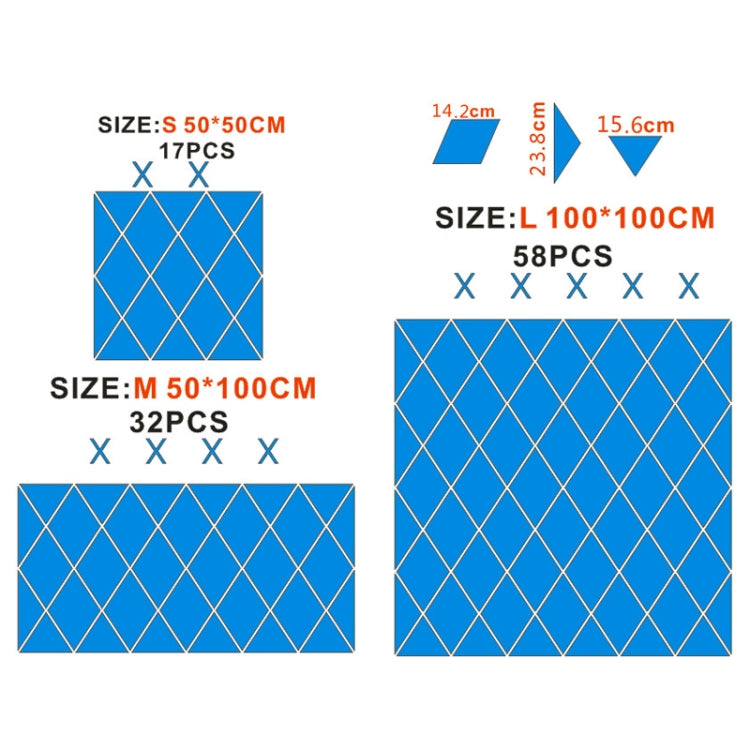 Rhombus Stitching Background Acrylic Mirror Decorative Stickers, Specification: Black Large - Decorative Mirrors by PMC TechLife | Online Shopping South Africa | PMC TechLife
