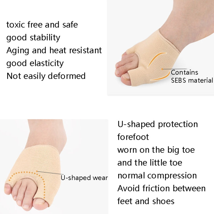 2 Pairs Threaded U-Shaped Forefoot Pad Hallux Valgus Corrector Socks, Size: L(Skin Color) - Corrector by PMC Jewellery | Online Shopping South Africa | PMC Jewellery