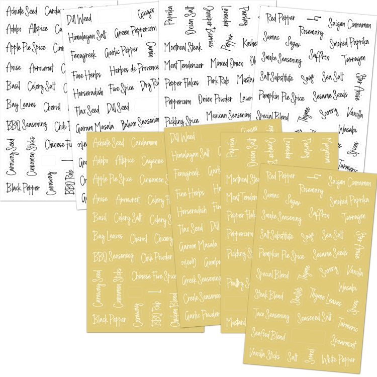 276 PCS Transparent Waterproof Spice Labels 2 Color Combination Pantry Markers(8 Sheets / Set) - Printer Paper & Stickers by PMC TechLife | Online Shopping South Africa | PMC TechLife