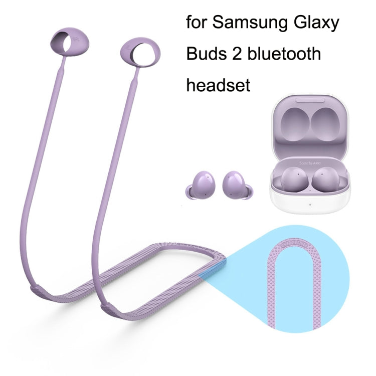 2 PCS Bluetooth Earphone Silicone Anti-Lost Cord For Samsung Glaxy Buds 2(Night Light Taro Purple) - Anti-lost & Holder by PMC Jewellery | Online Shopping South Africa | PMC Jewellery