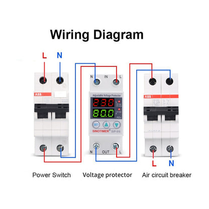 SINOTIMER SVP-916 Adjustable Self-resetting Over-voltage Under-voltage Protector, Current: 63A - Other Tester Tool by SINOTIMER | Online Shopping South Africa | PMC Jewellery | Buy Now Pay Later Mobicred