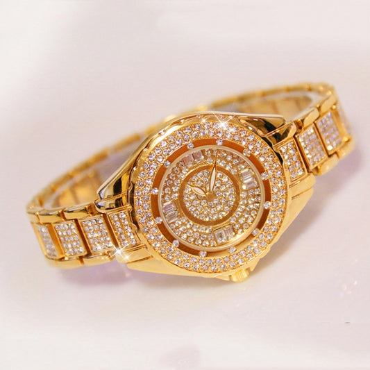 BS Bee Sister FA0917L  Niche Full Diamond Ladies Watch(Gold) - Alloy Watches by BS Bee Sister | Online Shopping South Africa | PMC Jewellery | Buy Now Pay Later Mobicred