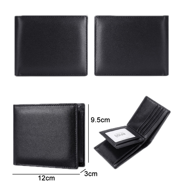 TP-215 Leather RFID Anti-theft Tri-fold Short Wallet(Black) - Antimagnetic RFID Package by PMC Jewellery | Online Shopping South Africa | PMC Jewellery | Buy Now Pay Later Mobicred