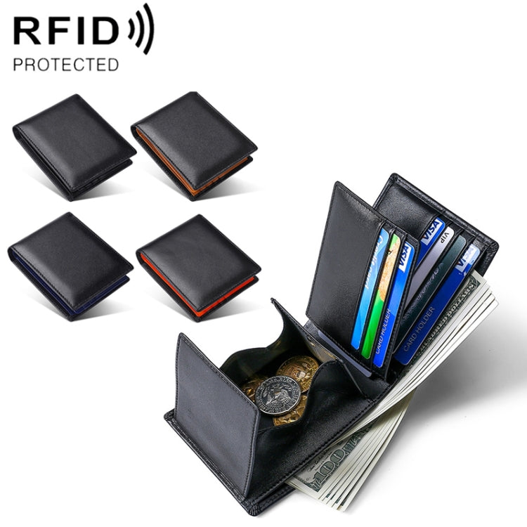 TP-215 Leather RFID Anti-theft Tri-fold Short Wallet(Black) - Antimagnetic RFID Package by PMC Jewellery | Online Shopping South Africa | PMC Jewellery | Buy Now Pay Later Mobicred